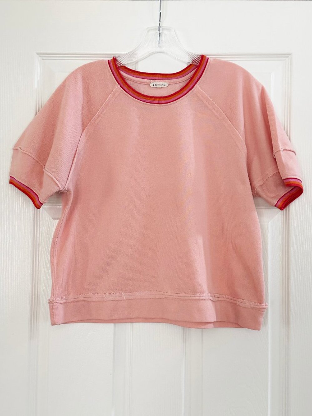 Jodifl Raglan Ringer Top - Peach - SMALL